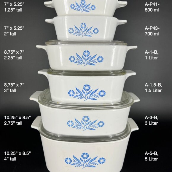 Corning Ware, A-3-B, 3 Liter + lid, Cornflower, casserole - Picture 2 of 2